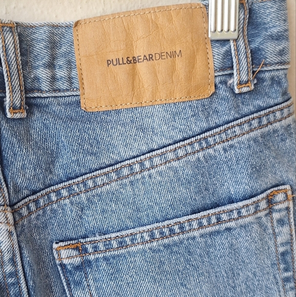 Pull & Bear 90s Straight Leg Jeans with Rips in Blue Size 2 - Picture 9 of 10